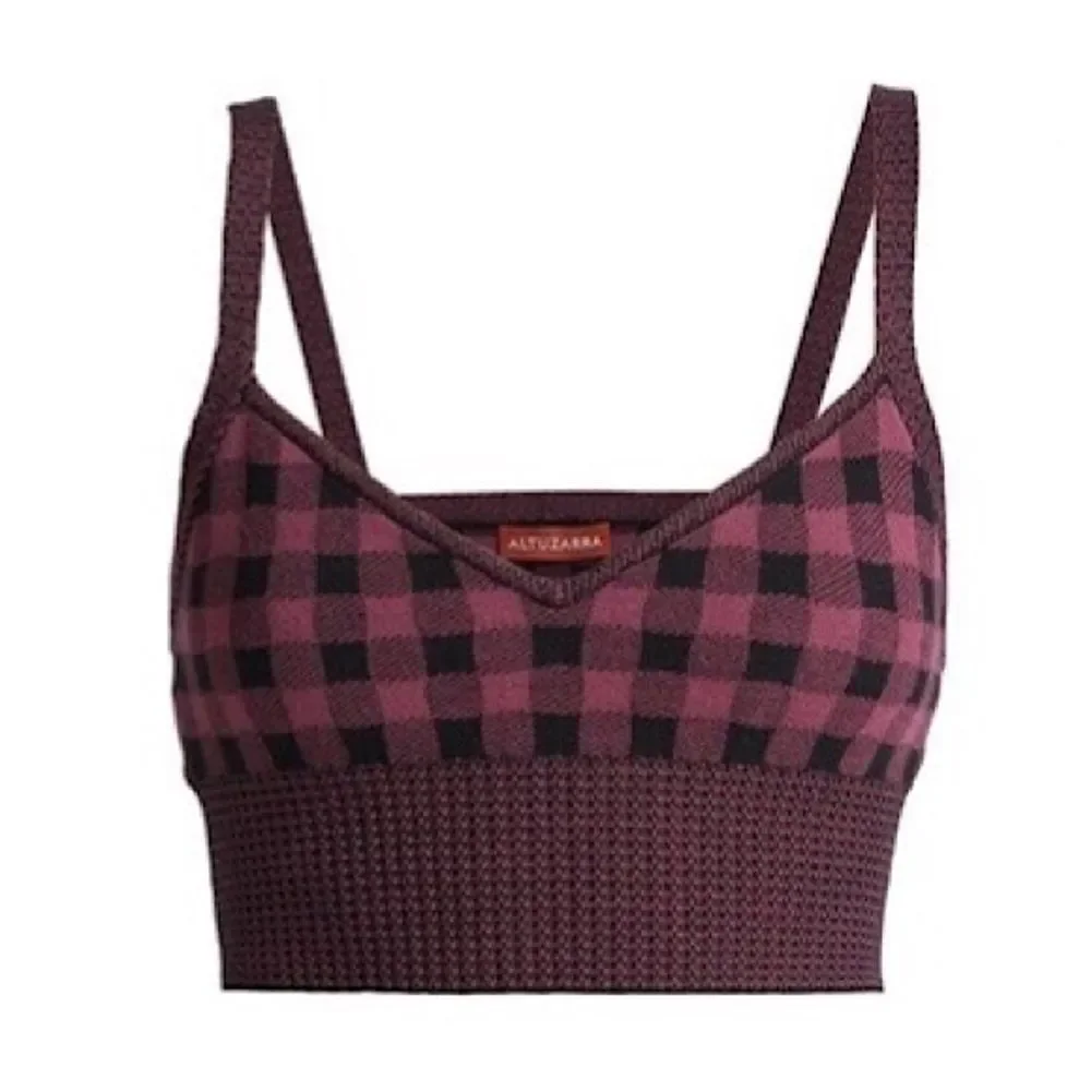 ALTUZARRA Tyler Gingham Crop Bralette - Picture 1 of 12